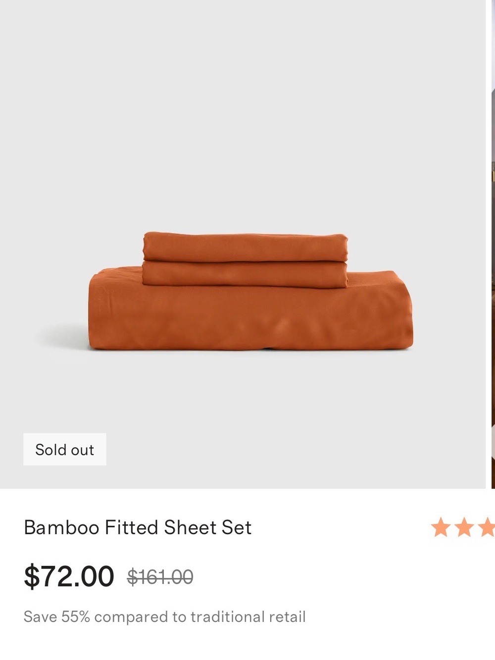 Quince Bamboo Sheet Set - Fitted sheet set Terracotta
